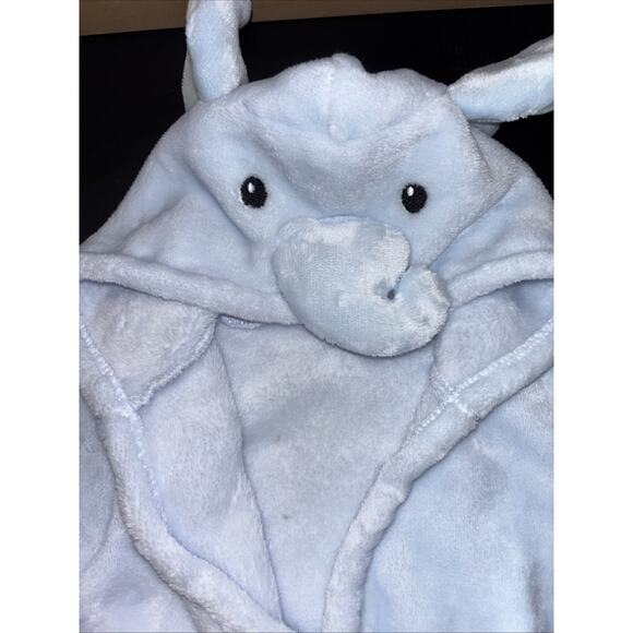HUDSON BABY HB 0-9 mo Unisex Baby Lt Blue Plush Elephant Bathrobe Pool Tub - Picture 4 of 5